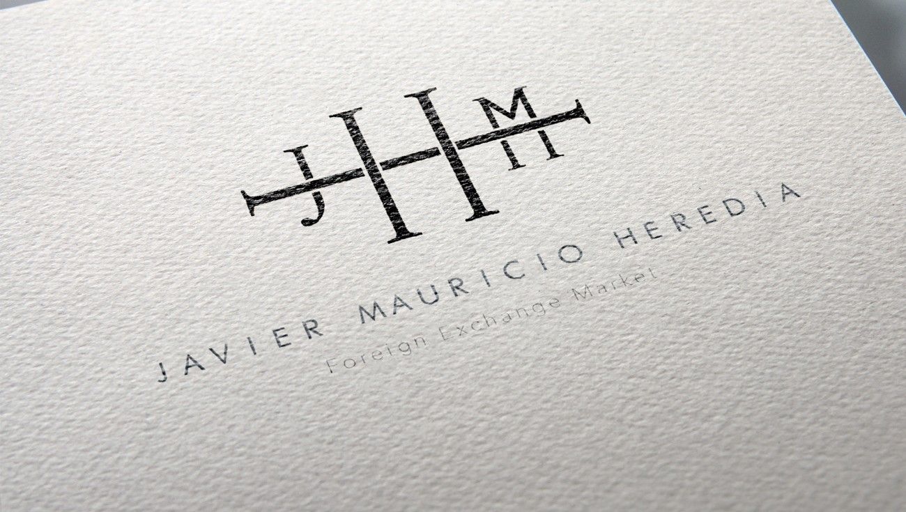 Monogram and name printed on textured paper